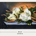 White magnolia oil painting dimensions 80 by 50 centimeters